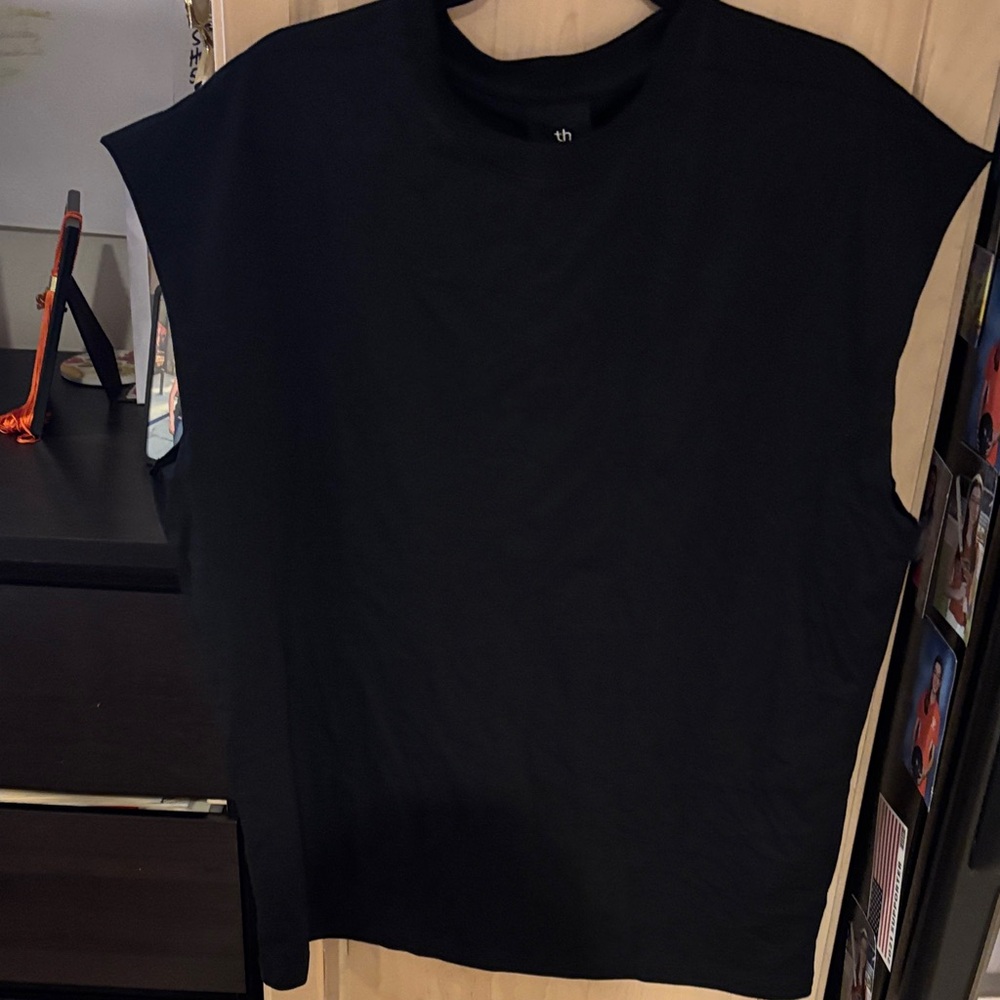 THOM KROM Men's Black Oversized Sleeveless SHIRT-XS
